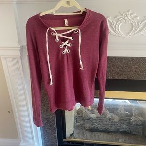ELAN WOMENS BURGUNDY LONG SLEEVE